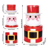 Whaline 2 Pack Christmas Cookie Tins with Lids Large Santa Claus Nutcracker Cookie Jar 3D Metal for Storing Treat Chocolate Wrapping Party Favor - Retail: $22