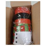 Whaline 2 Pack Christmas Cookie Tins with Lids Large Santa Claus Nutcracker Cookie Jar 3D Metal for Storing Treat Chocolate Wrapping Party Favor - Retail: $22