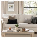 MIULEE Pack of 2 Lumbar Couch Throw Pillow Covers 20x12 Inch Neutral Beige Modern Boho Accent Decorative Pillow Covers Soft Chenille Farmhouse Cushion Covers for Home Decor Bed Sofa Living Room - Reta