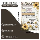 QKIODS Vintage Garden Metal Tin Signs Bee-ology Advice from a honey Bee Funny Tin Sign Rustic Indoor Outdoor Wall Decor for Home Garden Yard Farmhouse Greenhouse Patio Porch Bar 8x12 Inch - Retail: $7