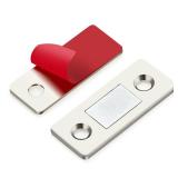12 Pack Ultra Thin Cabinet Door Catch Stainless Steel Cabinet Magnetic Door Catch Cabinet Magnets Adhesive Drawer Latch Cabinet Magnetic Catch for Kitchen Closet Door Magnet Stick on Cupboard Wardrobe