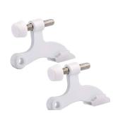 HOMOTEK 2 Pack Hinge Pin White Door Stopper,Adjustable Deluxe Heavy Duty Door Stopper 2-1/2"x1-3/4,with White Rubber Bumper Tips - Retail: $6