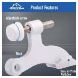 HOMOTEK 2 Pack Hinge Pin White Door Stopper,Adjustable Deluxe Heavy Duty Door Stopper 2-1/2"x1-3/4,with White Rubber Bumper Tips - Retail: $6