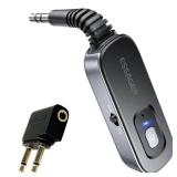 ESSAGER Bluetooth Receiver for Car, Noise Cancelling 3.5mm AUX Bluetooth Car Adapter, Wireless Audio Receiver Transmitter for Home Stereo/Wired Headphones Airplane, Gray - Retail: $10