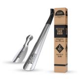 Velette 2 Pack Metal Shoe Horn Long Handle for Seniors - 16.5" Extra Long Shoe Horn for Seniors, 7.5" Travel Shoes Horns for Men, Women, and Kids - Shoehorn Long-Handle, Shoes Spoon, Gifts for Elders 