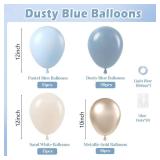 60pcs Dusty Blue Balloons 12inch with Sand White Metallic Gold Dusty Pastel Blue Balloons for Wedding Gender Reveal Baby Bridal Shower Birthday Party Decorations - Retail: $6