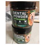 2 Pack Dog Dental Powder, Dog Teeth Cleaning Powder with Natural Herbal Blend, Plaque Off Pet Tooth Cleaning lab co, Targets Tartar & Reduces Plaque & Bad Breath for Dogs & Cats, Mint -150Grams - Reta