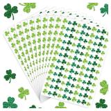 Gueevin 1200 Pcs Glitter Shamrock Stickers Mini St. Patrick