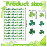 Gueevin 1200 Pcs Glitter Shamrock Stickers Mini St. Patrick
