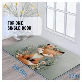 ainori Cute Flower Fox Indoor Door Mat 29.5x17in,Non Slip Backing Animal Floor Mat,Non Woven Entryway Rug,Welcome Mats Decor,for Entrance Inside Porch Bedroom Kitchen,Doormats Gifts - Retail: $18