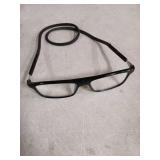 Magnetic Reading Glasses with Front Connect Blue Light Blocking,Comfortable Neck Hanging Readers for Men and Women (BLACK, 2.5, x)