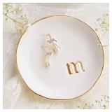 COLLECTIVE HOME - Ceramic Jewelry Tray, Decorative Trinket Dish for Rings Earrings Necklaces Bracelet Watch Keys, Birthday Mother