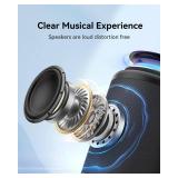 LENRUE Small Portable Bluetooth Speaker with Lights, TWS Stereo Surround Sound, Type C Powered, Bluetooth 5.3, AUX TF Card Input, Wireless for Outdoor Home, Coolest Gifts - Retail: $12
