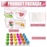 OceanWings Valentines Day Cards for Kids School - 24 Pack Hatching Dinosaur Eggs with Cards Dinosaur Birthday Party Favors Valentines Day Gifts for Boys Girls Classroom - Retail: $9