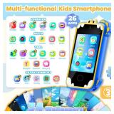 Kids Phone for Girl Toys, Christmas Birthday Gifts for Age 3-10 Year Old Girls Boys Toys, Kids Toddler Smart Phone, Detective Educational Learning Toys with 2.8" Touchscreen, Music Video Game (Blue) -