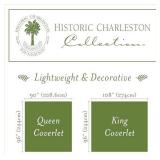 Historic Charleston King Charles Modern Farmhouse Floral Matelasse Coverlet, 100% Cotton Breathable Bedding, King/Calking, Ivory