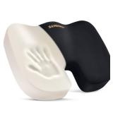 SAIREIDER Office Chair Cushion, Car Seat Cushion, Memory Foam Coccyx Cushion Pads for Tailbone Pain, Sciatica Relief Pillow, Correct Sitting Posture (Black) - Retail: $18