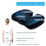 SAIREIDER Office Chair Cushion, Car Seat Cushion, Memory Foam Coccyx Cushion Pads for Tailbone Pain, Sciatica Relief Pillow, Correct Sitting Posture (Black) - Retail: $18