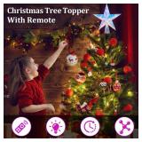 Christmas Tree Topper Star 11.8" PET Christmas Tree Topper Lighted with Remote Multicolour 20LED Lighted Treetop Decorate for Xmas Decorations Ornaments Holiday Party Indoor Decor - Retail: $10