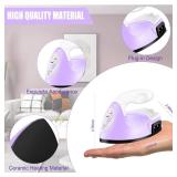 Mini Heat Press Small Iron Portable Heat Press Machine Mini Craft Iron with Charging Base Accessories for DIY T-Shirts, Shoes, Bag and Hats Heat Transfer Vinyl Projects (Light Purple) - Retail: $9