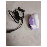 Mini Heat Press Small Iron Portable Heat Press Machine Mini Craft Iron with Charging Base Accessories for DIY T-Shirts, Shoes, Bag and Hats Heat Transfer Vinyl Projects (Light Purple) - Retail: $9