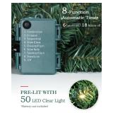 2-Pack 9FT Lighted Christmas Garland, Prelit Christmas Garland with Lights Battery Operated, Artificial Xmas Decorations Holiday Decor for Stairs Door Indoor Fireplace Garlands - Retail: $46