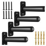 KDNVPS Wall Mounted Weight Plate Holder for 2" Olympic Plates, Heavy Duty Steel Weight Rack Storage, Space Saving Wall Mount Home Gym Organizer (2 Inch Rounded End, Pack of 4) - Retail: $43