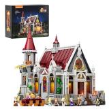 Lumibricks Medieval Castle Banquet Hall Lighting Building Bricks Set - Middle Ages City Town Modular Collection Display Kit with Minifigures 3232 Pcs for Adults & Teens - Retail: $170