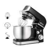 Kitchen in the box Stand Mixer,3.2Qt Small Electric Food Mixer,6 Speeds Portable Lightweight Kitchen Mixer for Daily Use with Egg Whisk,Dough Hook,Flat Beater (Black) - Retail: $80