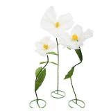 Eleeferri 3pcs Giant Artificial Flower Poppy Floor Standing 4.6ft / 5.2ft /5.9 ft, Adjustable for Wedding Decoration Reception, Background Backdrop Photo Props, Shop Window (White) - Retail: $68
