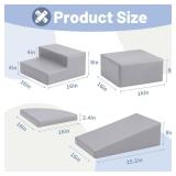 4-Piece PU Leather Baby Foam Climbing Blocks for Toddlers - Soft Play Climbing Toys for Toddlers - Foam Climbing Set for Crawling and Sliding Indoor (Gray) - Retail: $90