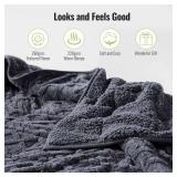 Uttermara Weighted Blanket for Adults Queen Size 20lbs 60x80 inches, Dual Sided Soft Jacquard Sherpa Weighted Blankets, Thick Heavy Blanket for Sleeping and Calming, Dark Grey