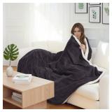 YUSTAL Electric Heated Blanket Full Size 72x84 Inch - Super Soft Flannel, 10 Heat Settings, 1-12H Auto Shut Off, Machine Washable, Easy Controller, Perfect for Winter Warmth - Charcoal Gray - Retail: 