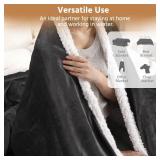 YUSTAL Electric Heated Blanket Full Size 72x84 Inch - Super Soft Flannel, 10 Heat Settings, 1-12H Auto Shut Off, Machine Washable, Easy Controller, Perfect for Winter Warmth - Charcoal Gray - Retail: 