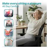 Memory Foam Seat Cushion,Office Chair Cushion with Lumbar Support,L-Shape Ergonomic Cushions with Strap,Non-Slip Sciatica,Hemorrhoids, Tailbone Pain Relief for Office Workers,Driver(Black+Mesh cloth) 