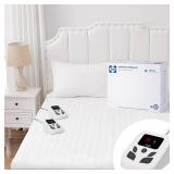 Sealy Heated Mattress Pad Queen Size 60x80 Inch with Dual Control 10 Heated Settings | Zone Heating Electric Mattress Pad | Auto Shut Off 1-9 Hours| Fit Up to 17" Deep Pocket | Machine Washable - Reta