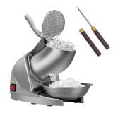 BI-DTOOL Shaved Ice Machine 380W Electric Ice Crusher Triple Blades Ice Crusher Shaver 286lbs/hr Snow Cone Machine 1500 RPM Stainless Steel Ice Shaver Ice Shaving Machine for Home and Commercial