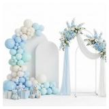 Fogein Wedding Arch Backdrop Stand and Cover Set(7.3FT,6FT) Set of 2,Metal Balloon Arch Stand Frame for Wedding Birthday Party, Baby Shower,Valentines Day Decor,White - Retail: $45