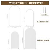 Fogein Wedding Arch Backdrop Stand and Cover Set(7.3FT,6FT) Set of 2,Metal Balloon Arch Stand Frame for Wedding Birthday Party, Baby Shower,Valentines Day Decor,White - Retail: $45
