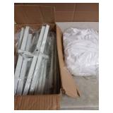 Fogein Wedding Arch Backdrop Stand and Cover Set(7.3FT,6FT) Set of 2,Metal Balloon Arch Stand Frame for Wedding Birthday Party, Baby Shower,Valentines Day Decor,White - Retail: $45