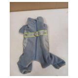 HDKUW Warm Small Dog Jumpsuit,Plush Fleece Puppy Onesie with D-Ring and Reflective Strips,Long-Sleeved Dog Cold Weather Coats for Small Medium Dogs Airy Blue M