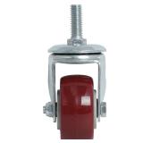 Finnhomy Swivel Caster Wheels 2 Inch Heavy Duty Threaded Stem Casters 5/16"- 18 x 1 Set of 4 Premium Polyurethane Wheels PU Load Bearing 800 Lbs Anti-wear Smooth Casters, Red - Retail: $19