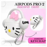 Compatible with AirPods Pro 2 Case with Cleaner Kit, Protective Shockproof 3D Cartoon, Charging Case Cover for AirPod Pro 1st/2nd Generation (2022/2019) (Kitty White) - Retail: $10