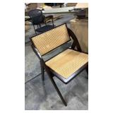 Foldable Dining Chairs Set of 2 with Woven Rattan Backrest - Retail: $0 Foldable Dining Chairs Set of 2 with Woven Rattan Backrest - Retail: $0