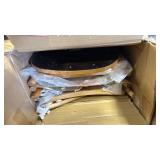 Set of 2 Farmhouse Dining Chairs Spindle Back Armless Natural/Black Finish (Rubber Wood Frame) - Retail: $0 Set of 2 Farmhouse Dining Chairs Spindle Back Armless Natural/Black Finish (Rubber Wood Frame) - Retail: $0