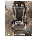 Fabric Adjustable Height Reclining Gaming Office Chair with Footrest, Black,gray - Retail: $180