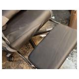 Fabric Adjustable Height Reclining Gaming Office Chair with Footrest, Black,gray - Retail: $180