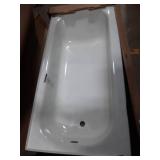Aloha 60 in. X 30 in. Alcove Soaking Bathtub with Left Drain in White - Retail: $219