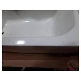 Aloha 60 in. X 30 in. Alcove Soaking Bathtub with Left Drain in White - Retail: $219