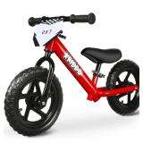 KRIDDO Toddler Balance Bike 2 Year Old, Age 18 Months to 5 Years Old, 12 Inch Push Bicycle with Customize Plate (3 Sets of Stickers Included), Steady Balancing, Gift Bike for 2-3 Boys Girls, Red - Ret